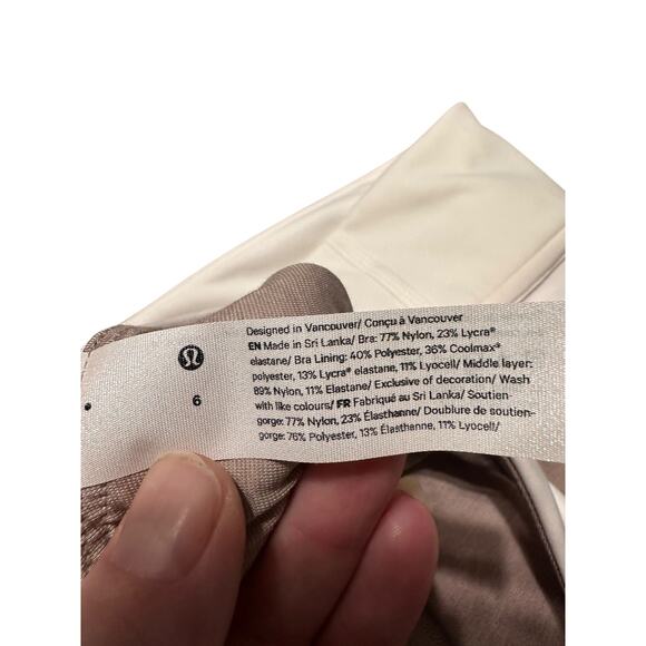 Lululemon Wundertrain Longline Sports Bra in White Size 6 - Picture 5 of 5
